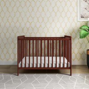 3-in-1 Convertible Metal Baby Crib with Toddler Bed and Daybed Conversion - 3 Adjustable Mattress Heights, Easy to Assemble (Brown), Applicable Mattress Size is 24 X 48 inches, 0-4 Years