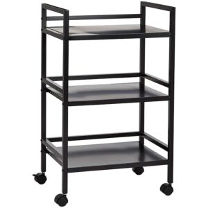 3-Tier Metal Rolling Cart, powder-coated finish