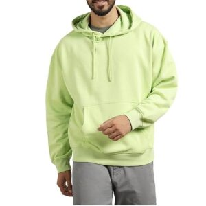 Men Oversized Hoodies Cotton Fleece Long Sleeve Hooded Sweatshirts for Men Cool Matcha