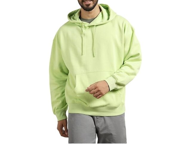 Men Oversized Hoodies Cotton Fleece Long Sleeve Hooded Sweatshirts for Men Cool Matcha