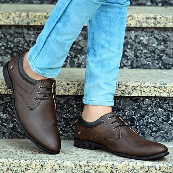 Men's Formal Classic Derby Lace-Up Formal Shoes for Office, Party,Wedding | Dress Shoes | Extra Cushioning Insole | Lightweight & Comfortable - Image 2