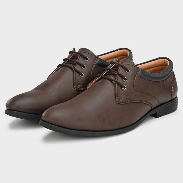 Men's Formal Classic Derby Lace-Up Formal Shoes for Office, Party,Wedding | Dress Shoes | Extra Cushioning Insole | Lightweight & Comfortable - Image 3
