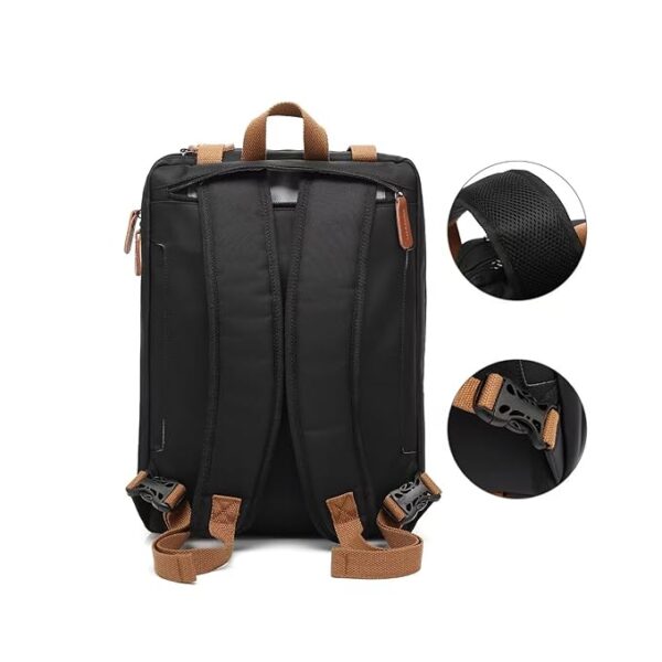 17" Black Laptop 3-in-1 Backpack Travel Bag Office College Bag for Women Men Traveling Backpack - Image 2