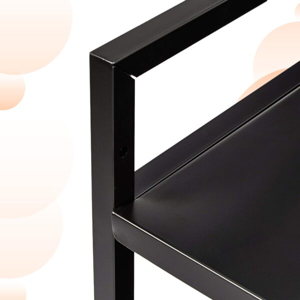 3-Tier Metal Rolling Cart, powder-coated finish - Image 6