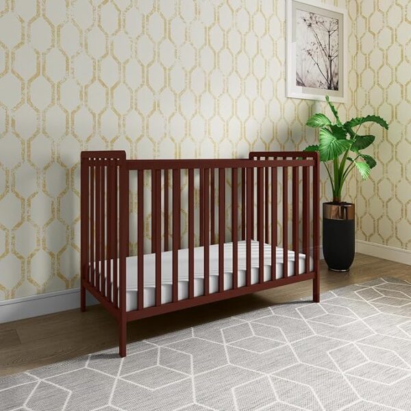 3-in-1 Convertible Metal Baby Crib with Toddler Bed and Daybed Conversion - 3 Adjustable Mattress Heights, Easy to Assemble (Brown), Applicable Mattress Size is 24 X 48 inches, 0-4 Years - Image 7