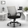 Office Chair with Height Adjustable Mechanism, Ergonomic Mid-Back Mesh Design |Heavy Duty Metal Base | Multi-Adjustment Revolving Chair (Self Assembly) (Mid Back, Grey)