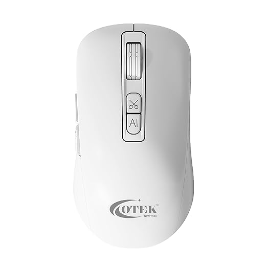 OTEK BM09 Smart AI Mouse Voice & Text Translation, Voice Recognition & Typing, OCR Screenshot, 100 Languages, AI PPT Creation, AI Excel, Adjustable DPI, Windows & MacOS, Multi-Connectivity (White)