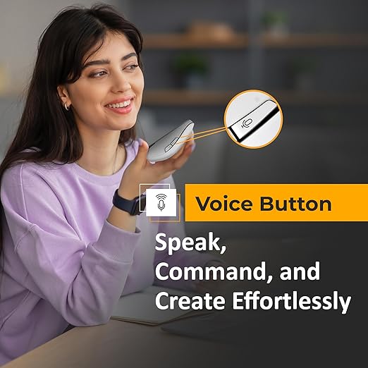 OTEK BM09 Smart AI Mouse Voice & Text Translation, Voice Recognition & Typing, OCR Screenshot, 100 Languages, AI PPT Creation, AI Excel, Adjustable DPI, Windows & MacOS, Multi-Connectivity (White) - Image 3