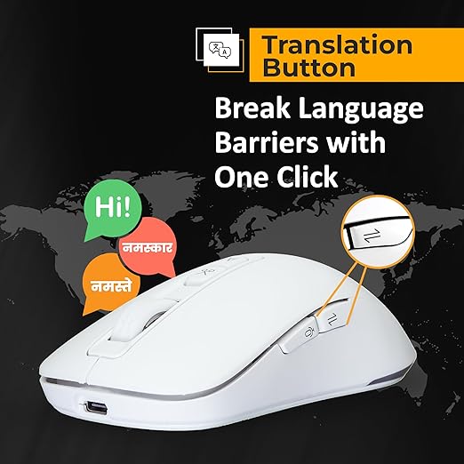 OTEK BM09 Smart AI Mouse Voice & Text Translation, Voice Recognition & Typing, OCR Screenshot, 100 Languages, AI PPT Creation, AI Excel, Adjustable DPI, Windows & MacOS, Multi-Connectivity (White) - Image 4