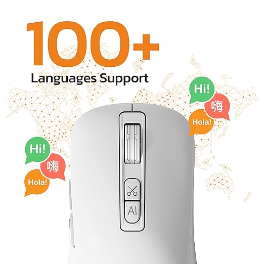 OTEK BM09 Smart AI Mouse Voice & Text Translation, Voice Recognition & Typing, OCR Screenshot, 100 Languages, AI PPT Creation, AI Excel, Adjustable DPI, Windows & MacOS, Multi-Connectivity (White) - Image 5