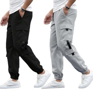 Track Pant for Men || Regular Fit || Track Pants || Lycra Full Elastic Jogger Grey-Black Track Pant (Available in Combo Packs)