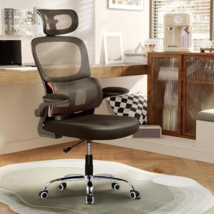 Premium Mesh Office Chair, Ergonomic Work from Home Chair, Auto-Adaptive Lumbar Support, Adjustable Headrest, 3 Year Warranty (Black)