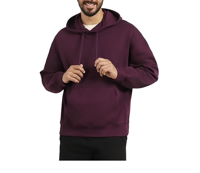 Men Oversized Hoodies Cotton Fleece Long Sleeve Hooded Sweatshirts for Men