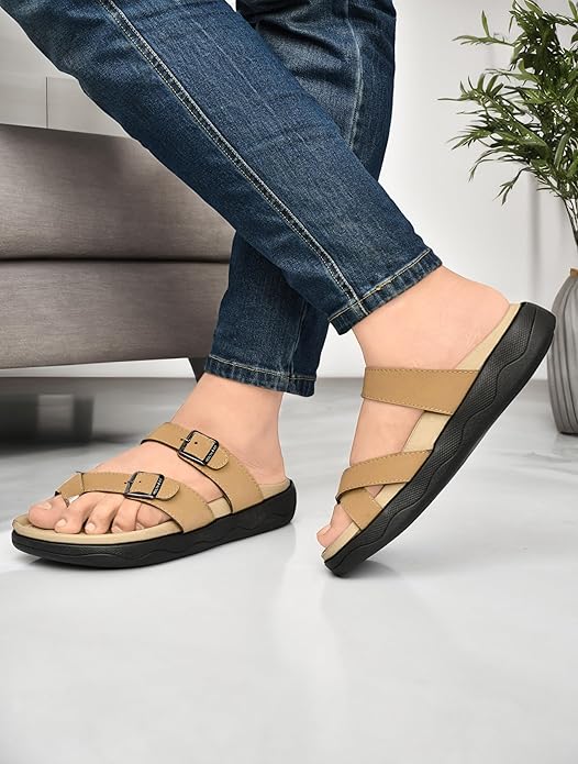 Extra Soft Premium Classic Cushion Sliders/with Adjustable Buckle Strap & Light Weight Anti-SkidWaterproof Luxurious Slippers for Men's - Image 3