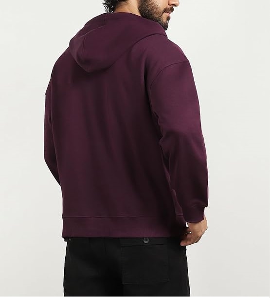 Men Oversized Hoodies Cotton Fleece Long Sleeve Hooded Sweatshirts for Men - Image 6