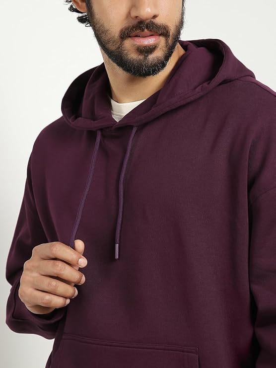Men Oversized Hoodies Cotton Fleece Long Sleeve Hooded Sweatshirts for Men - Image 7